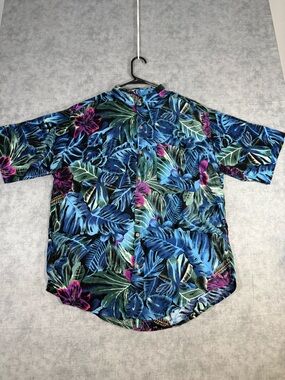 Vintage Blue Skies Hawaiian Shirt Mens L Rayon Tropical Aloha Taiwan Button Up